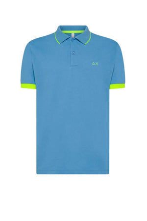 Sun68 Polo Uomo con strisce fluo