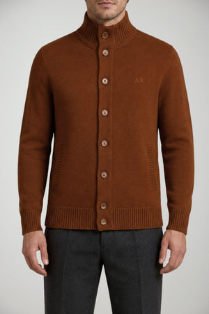 Sun68 Cardigan Uomo in Misto Lana Merino e Cashmere