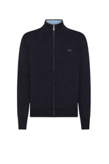 Cardigan da uomo Sun 68 in lana full zip con logo fronte