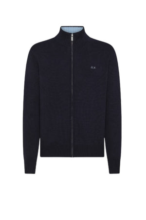 Cardigan da uomo Sun 68 in lana full zip con logo fronte