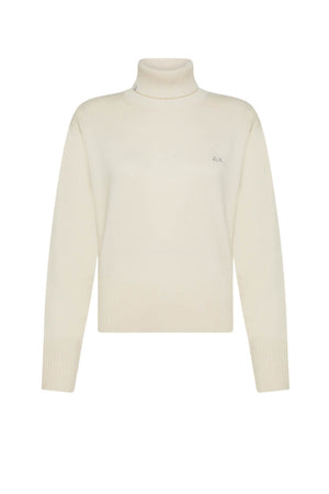 Dolcevita da donna Sun 68 a tinta unita in lana fronte