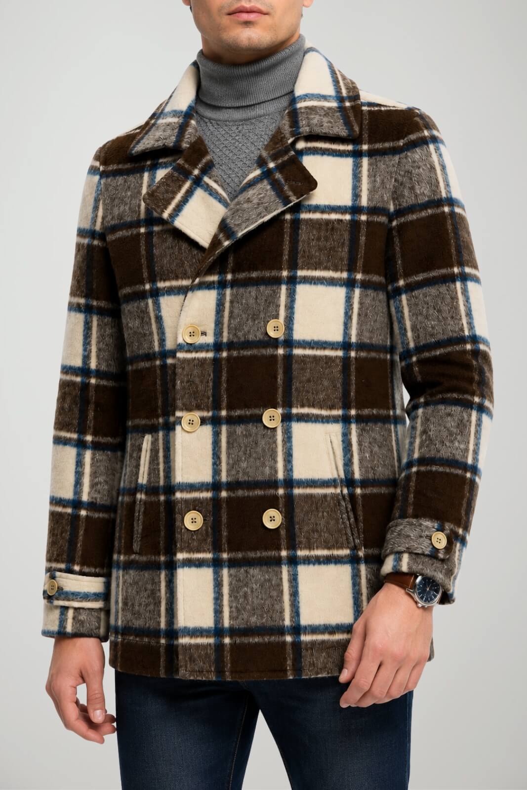 Surplus Wardrobe Cappotto Uomo doppiopetto check