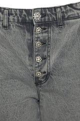 Tensione In Jeans Donna con bottoni gioiello