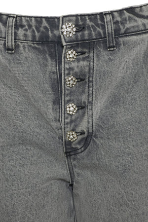 Tensione In Jeans Donna con bottoni gioiello
