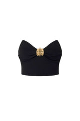 Elisabetta Franchi women's top in flowing crepe with jewel decoration