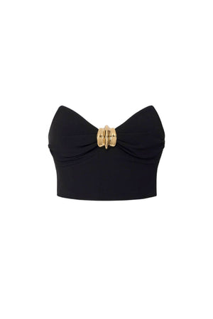 Elisabetta Franchi women's top in flowing crepe with jewel decoration