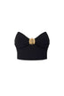 Elisabetta Franchi women's top in flowing crepe with jewel decoration