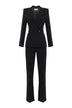 Elisabetta Franchi women's double-breasted crepe suit with satin bands