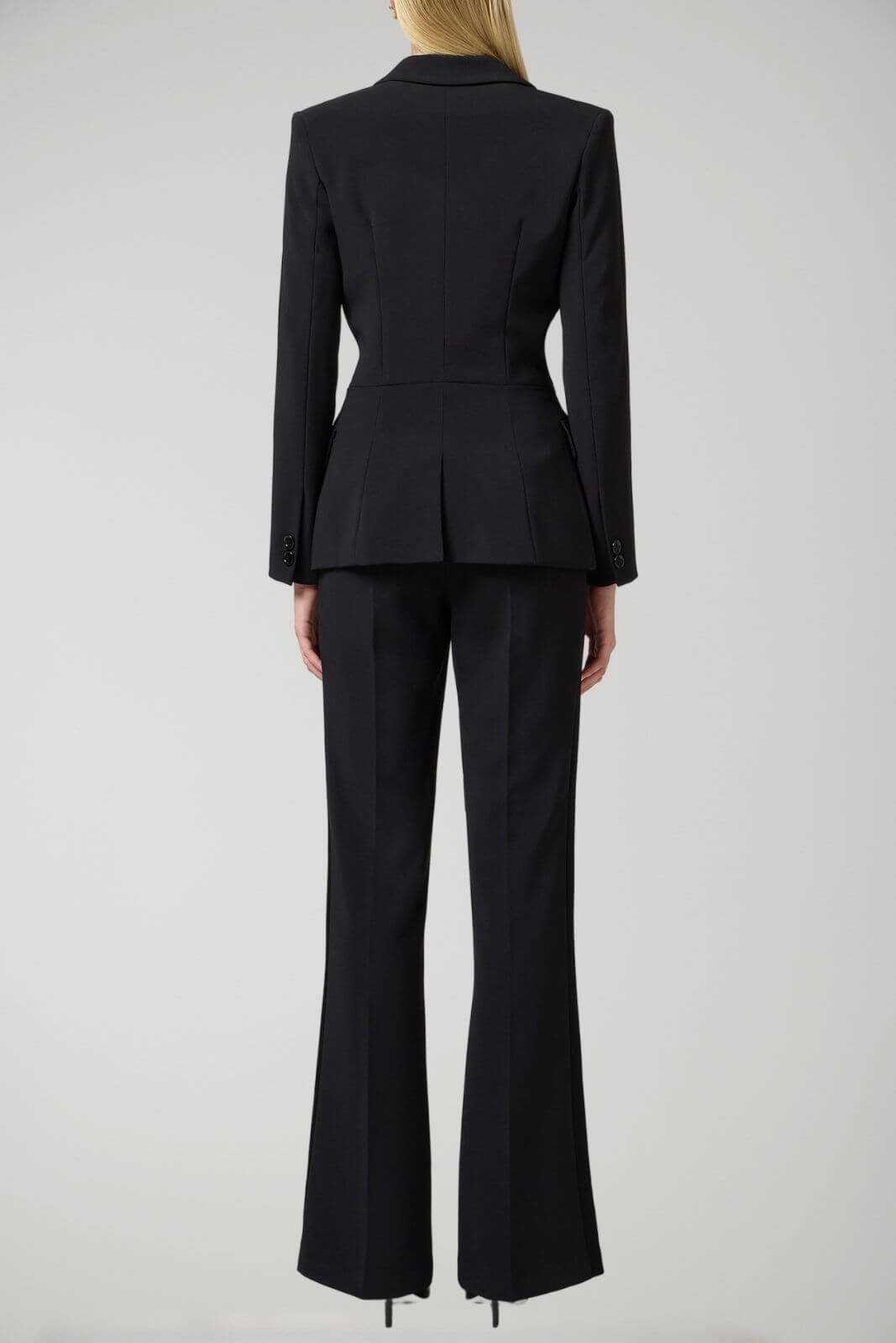 Elisabetta Franchi women's double-breasted crepe suit with satin bands