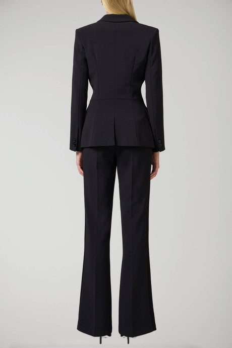 Elisabetta Franchi women's double-breasted crepe suit with satin bands