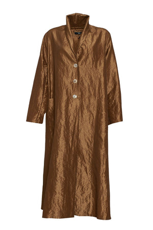 Gabardina Tadashi para mujer con cierre de botones