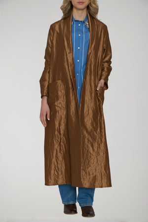Gabardina Tadashi para mujer con cierre de botones