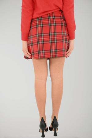 Vicolo Gonna Donna tartan con plissè