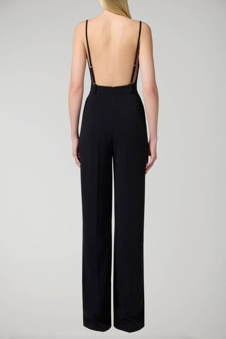 Elisabetta Franchi women's crepe jumpsuit with lace inserts