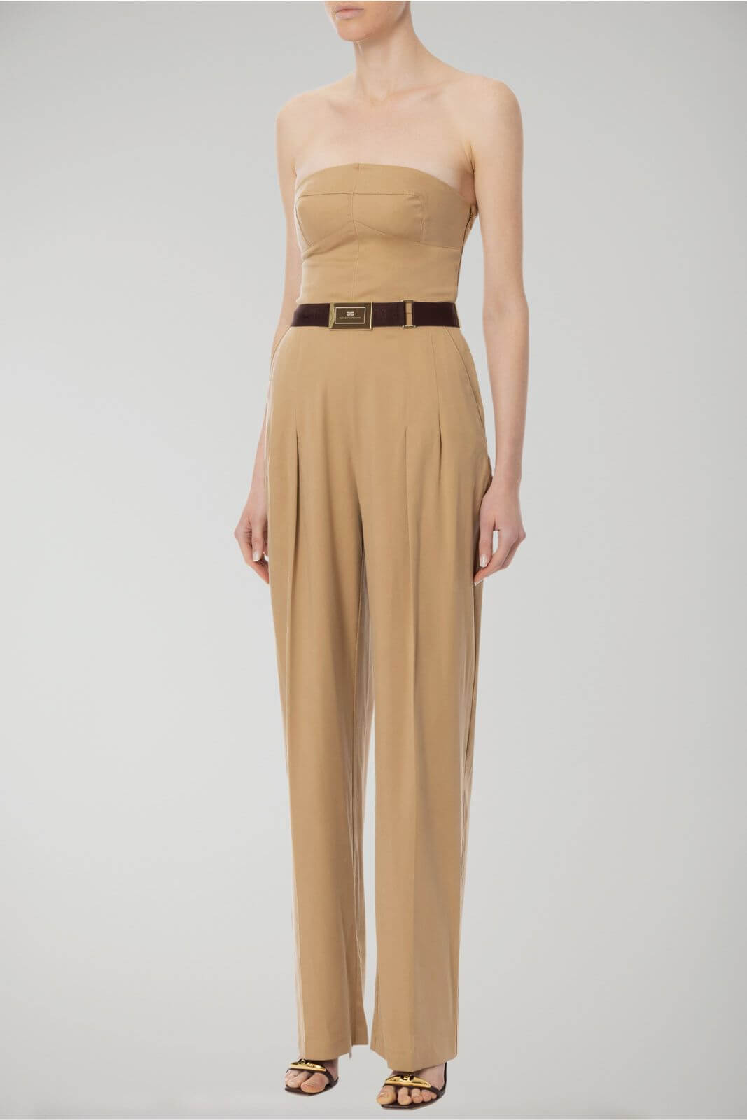 Elisabetta Franchi women's stretch jumpsuit with criss-cross laces