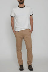 Cashmere Company Men's T-Shirt with Contrasting Trim