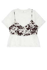 Imperial T-Shirt women's layered top with cow print