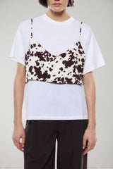 Imperial T-Shirt women's layered top with cow print