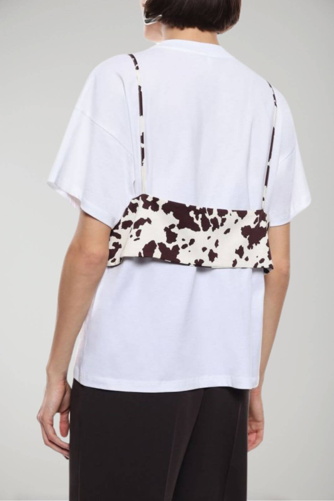 Imperial T-Shirt women's layered top with cow print