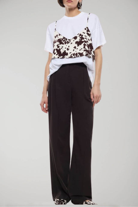 Imperial T-Shirt women's layered top with cow print