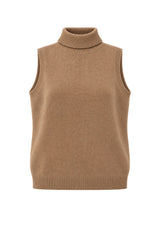 Tabaroni Cashmere Dolcevita Donna Smanicato Spigato in Cashmere