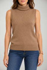 Tabaroni Cashmere Dolcevita Donna Smanicato Spigato in Cashmere