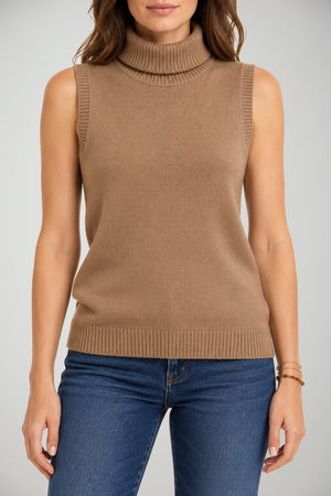Tabaroni Cashmere Dolcevita Donna Smanicato Spigato in Cashmere
