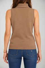 Tabaroni Cashmere Dolcevita Donna Smanicato Spigato in Cashmere