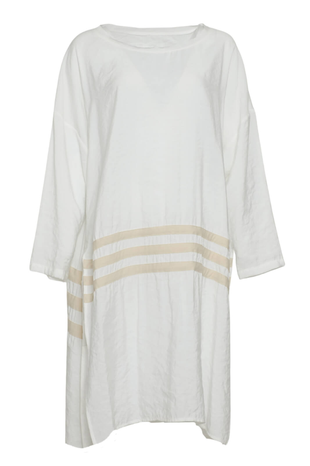 Tadashi Abito Donna spacchi rigato beige fronte 