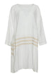 Tadashi Abito Donna spacchi rigato beige fronte 