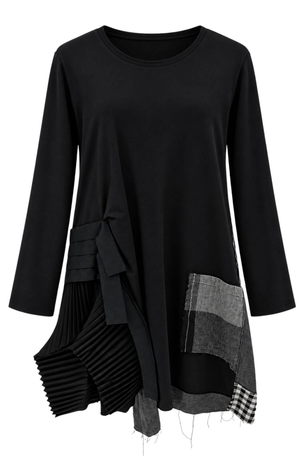Tadashi Abito Donna Patchwork con Inserto Plissettato