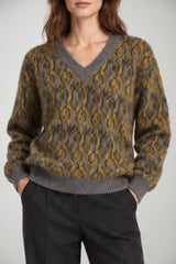 Tela Maglia Donna con Fantasia Multicolore