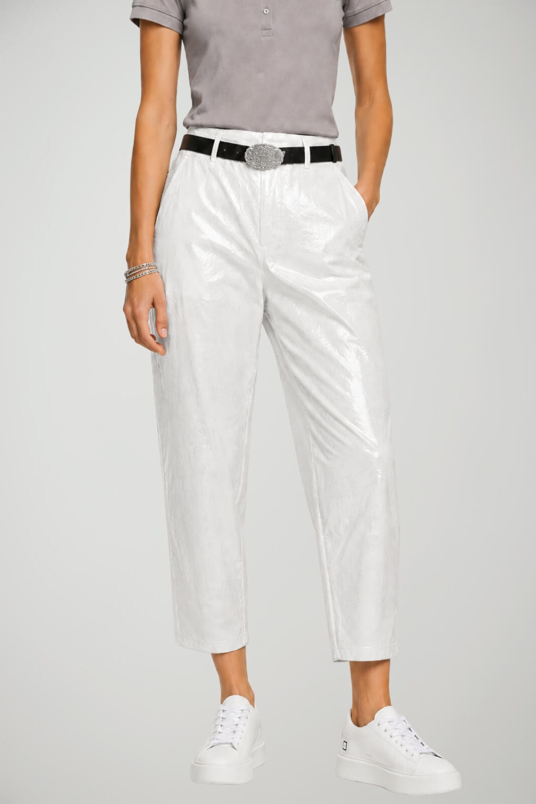 Tensione In Pantaloni Donna Chino con Effetti Argentati