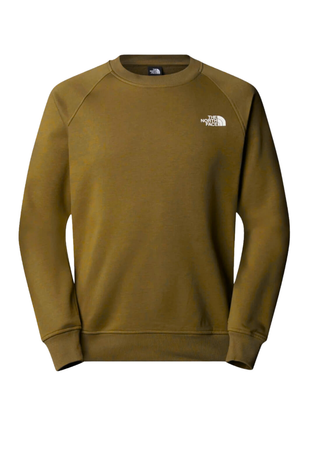 Felpa uomo The North Face raglan stampa box fronte kaki