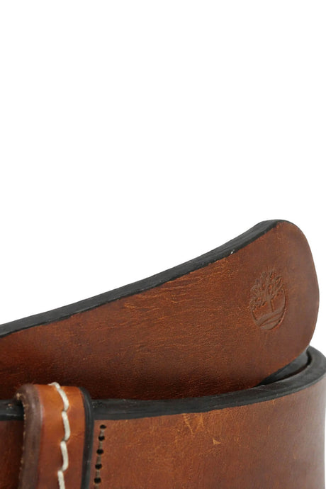Cintura in pelle da uomo Timberland con fibbia logata