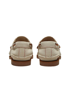 Scarpa da barca Timberland in pelle microlavorata con lacci in cuoio