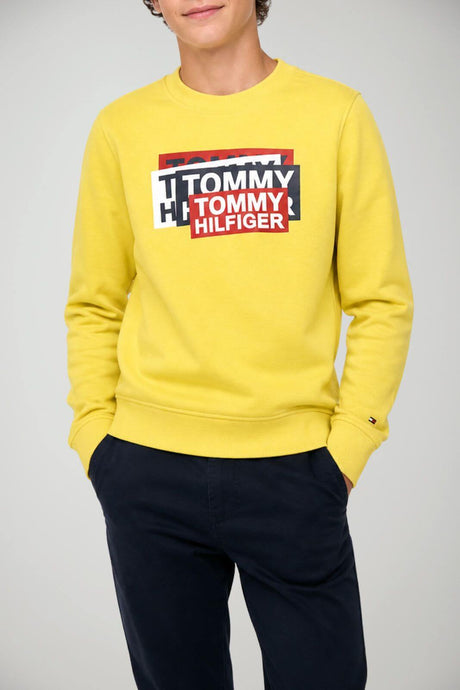 Tommy Hilfiger Felpa Bambino con Maxi stampa logo