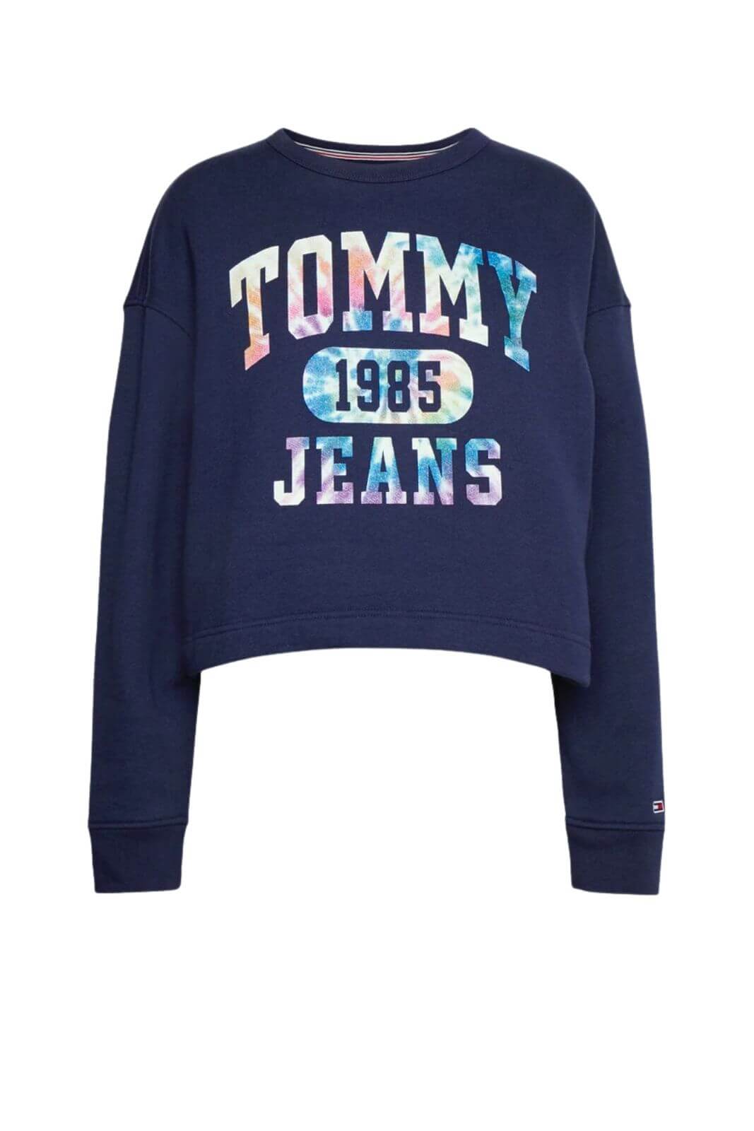 Tommy Jeans Felpa Donna Crop con stampa tie dye