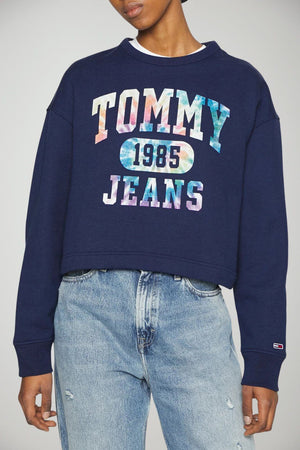 Tommy Jeans Felpa Donna Crop con stampa tie dye