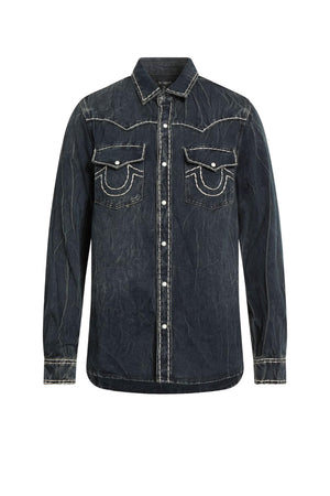 Overshirt da uomo True Religion in denim