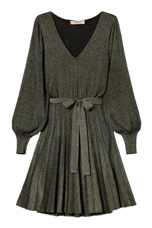 Abito da donna corto Twinset con plissè e lurex