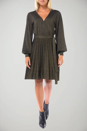 Abito da donna corto Twinset con plissè e lurex