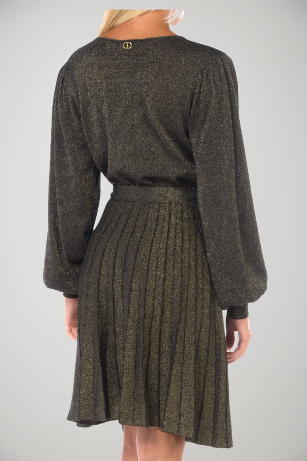 Abito da donna corto Twinset con plissè e lurex