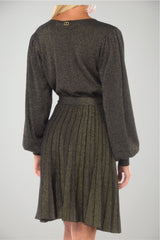 Abito da donna corto Twinset con plissè e lurex
