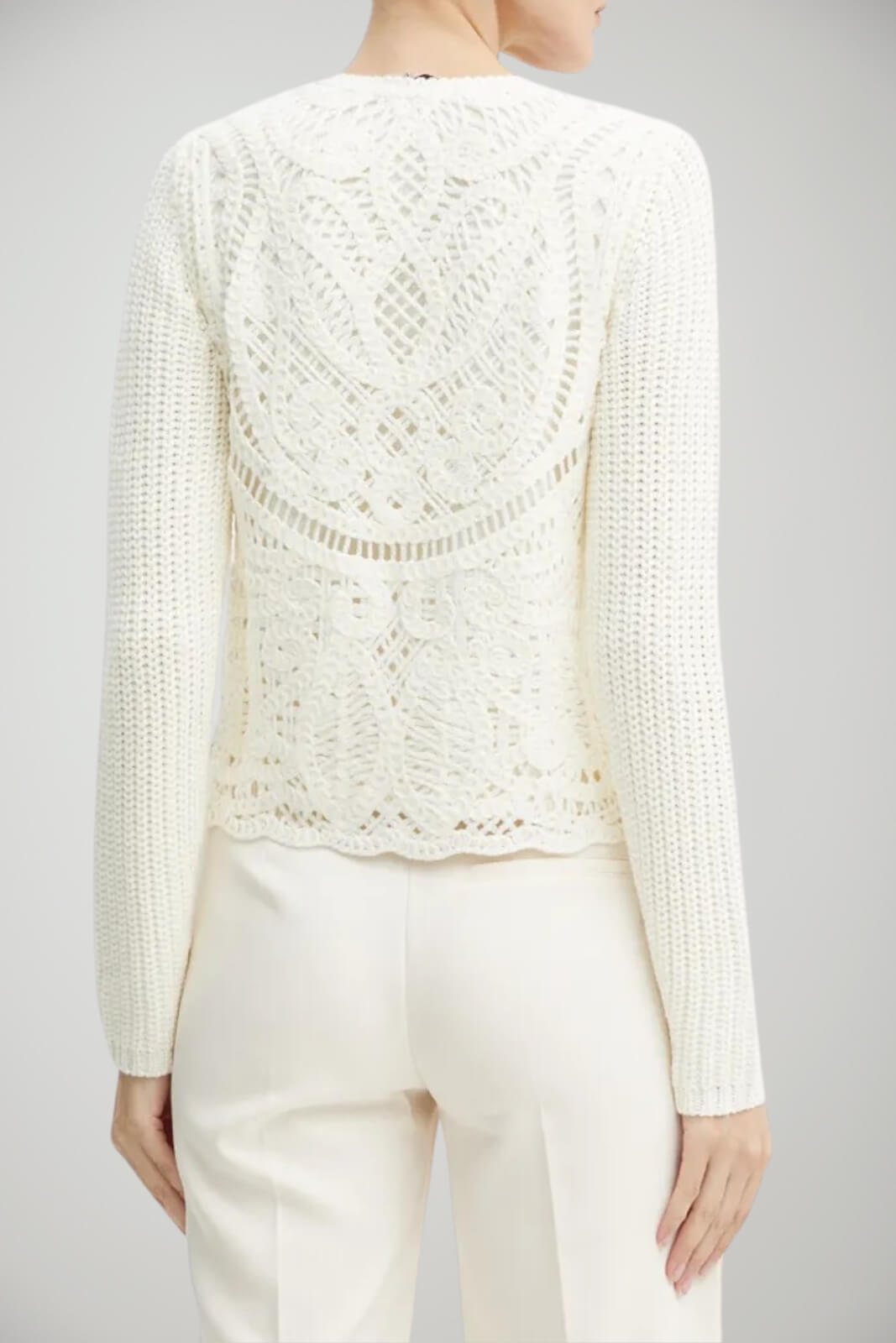 Cardigan da donna Twinset in crochet con bottoni logati