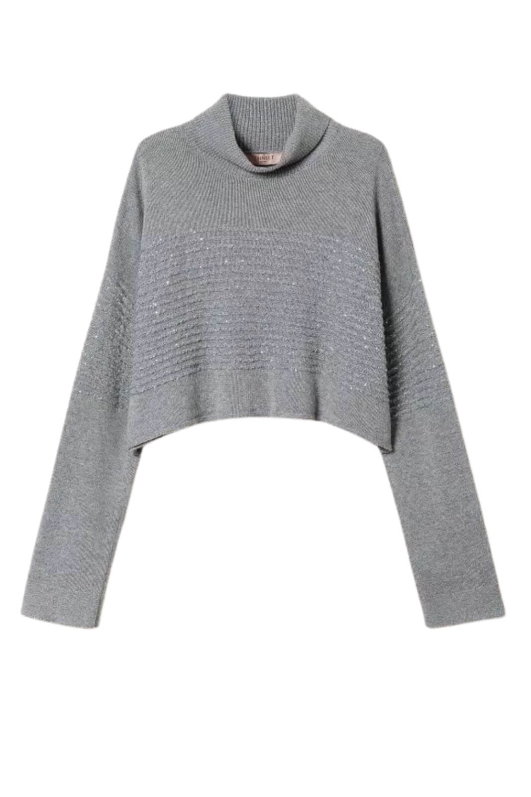 Dolcevita da donna Twinset cropped con paillettes