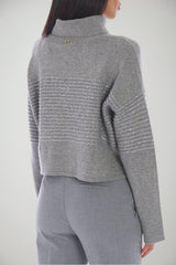 Dolcevita da donna Twinset cropped con paillettes