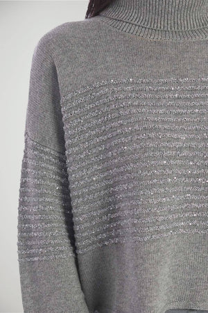 Dolcevita da donna Twinset cropped con paillettes