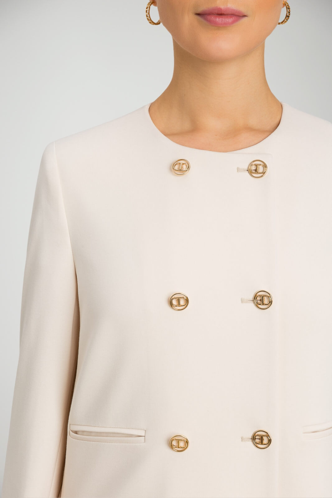 Giacca donna Twinset doppiopetto dettaglio 