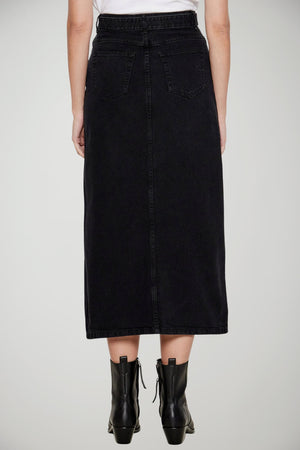 Gonna longuette Twinset in denim con cintura